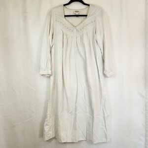 Vintage Talbots Intimates 100% Cotton Nightgown Petite L Peasant Romantic
